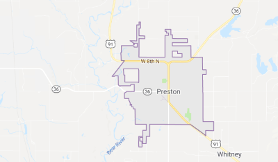 map of Preston, Idaho